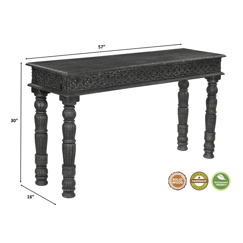 Milton Solid Wood 3-Piece Carved Living Room Table Set