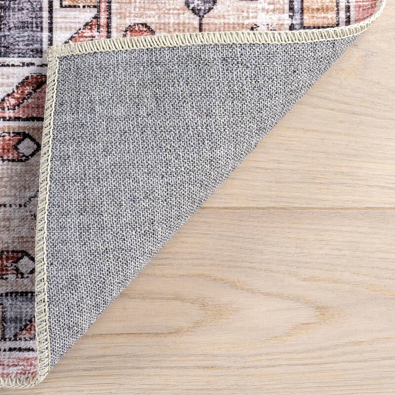 Nuloom Pavani SplashGuard Vintage Bordered Machine Washable Area Rug