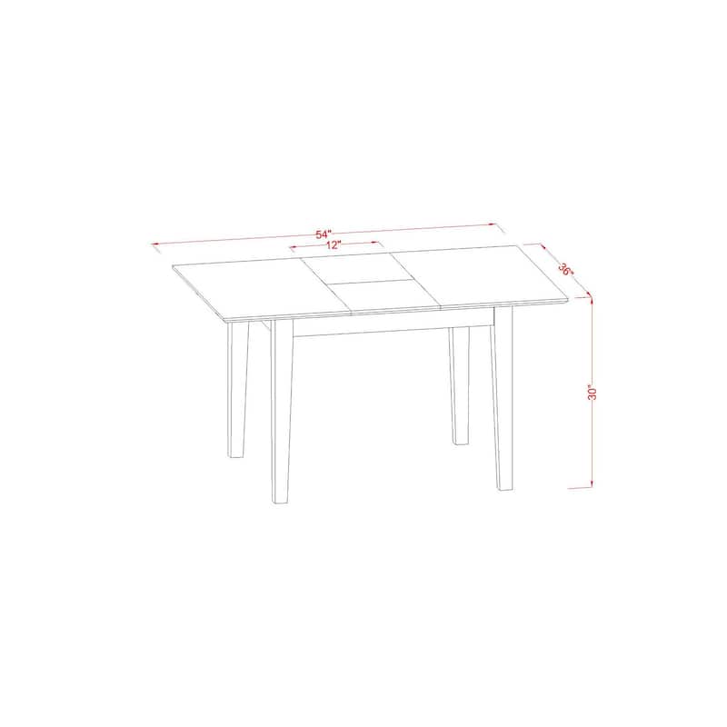 Rectangular Dinette Table with Butterfly Leaf Kitchen Dining Table for 4-6 People - 54