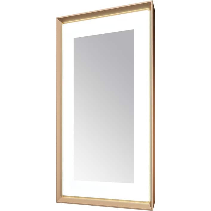 AQUADOM Madison Led Lighted Mirror with 3" Wide Light Pattern, Defogger, 3 Color Temperature Lighting, Chamfer Metal Frame