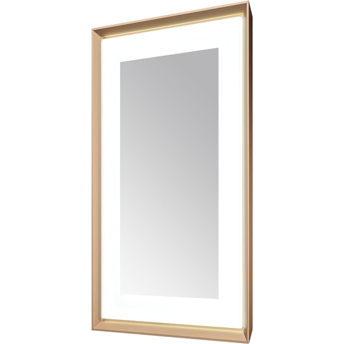 Madison LED Lighted Chamfer Frame Mirror, Defogger, 3 Color Temperature Lighting, Wall Mount Vertical or Horizontal Installation