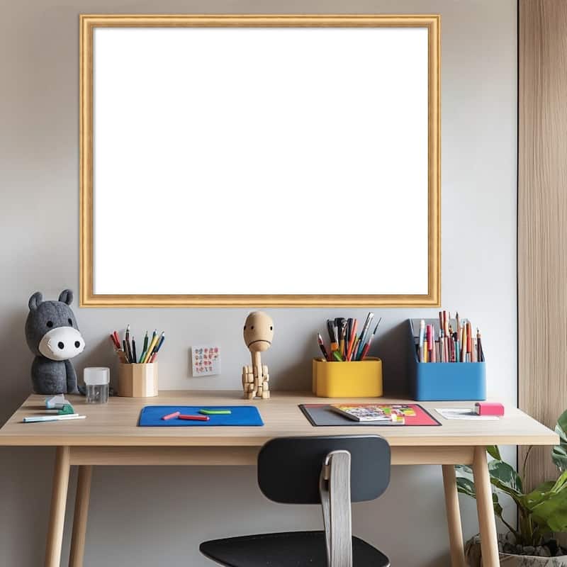 Amanti Art Salon Scoop Gold Framed Dry Erase Magnetic Board