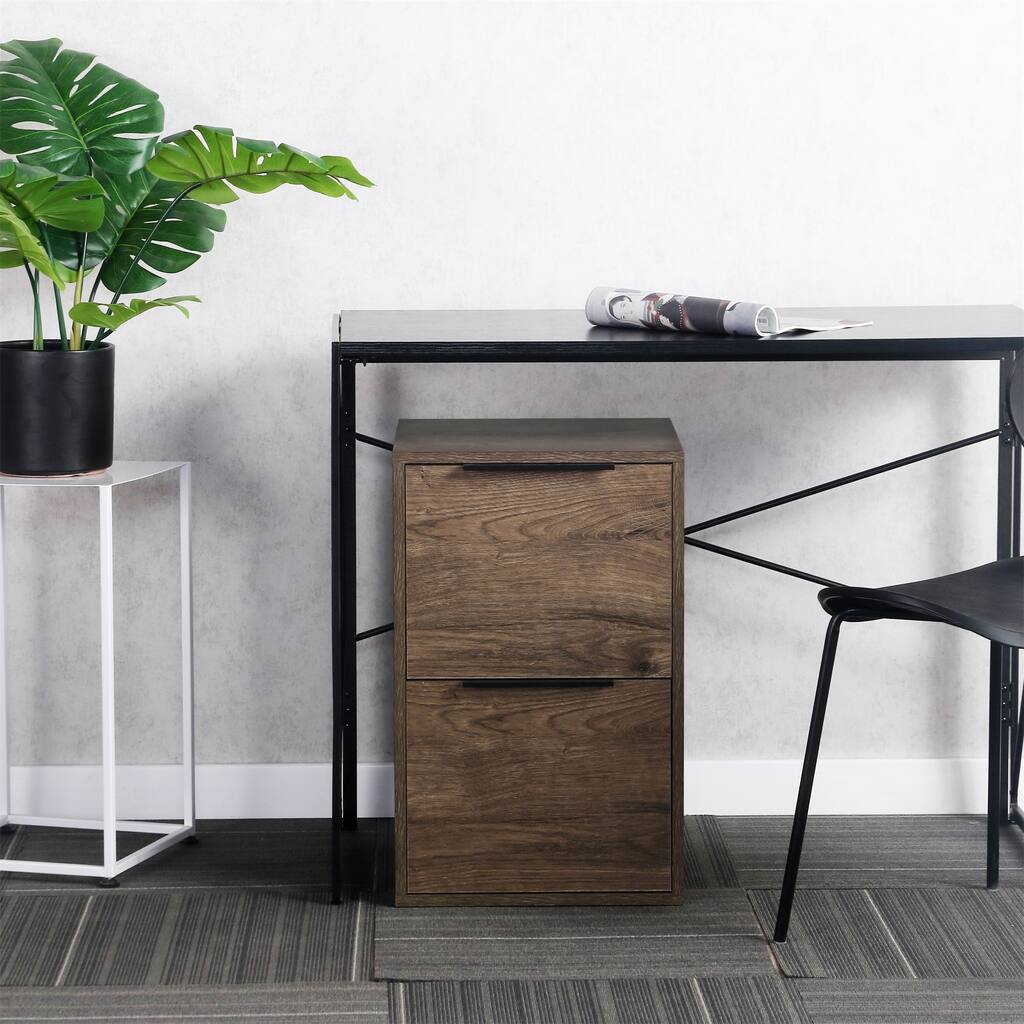 Wooden Vertical Filing Cabinet with 2 Drawer