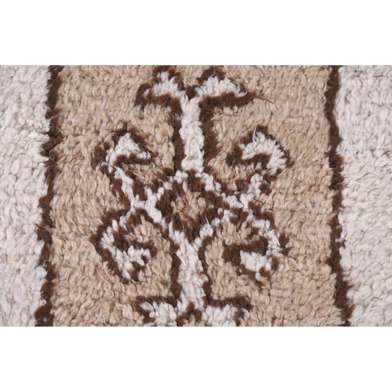 Tribal Anatolian Turkish Runner Rug Beige Wool Carpet - 3'4"x 12'3"