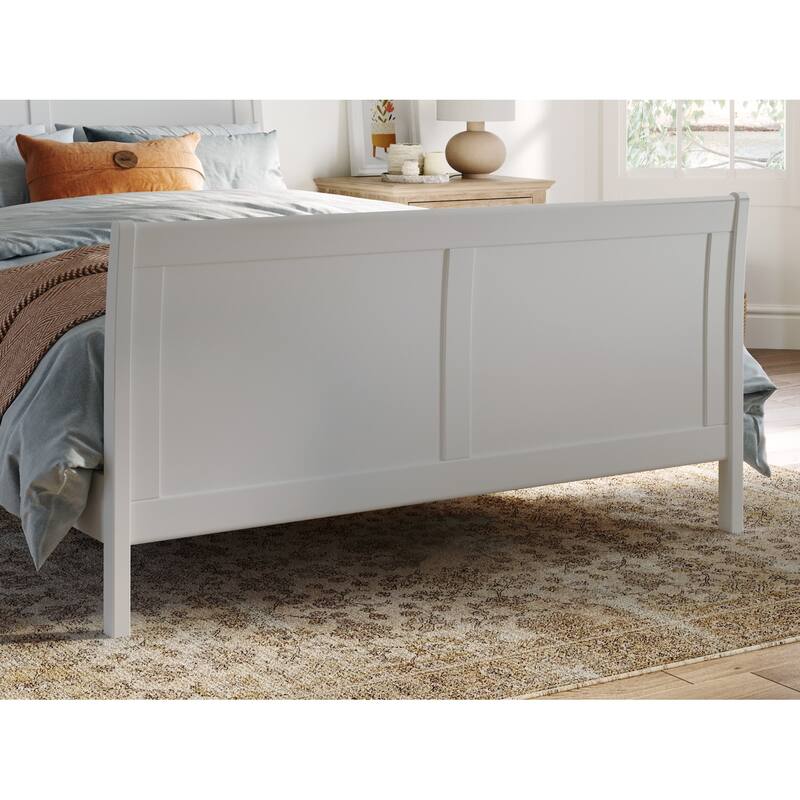 Traditional Sleigh Bed with Turbo Charger - King Size Grey Finish - Curved Headboard Design