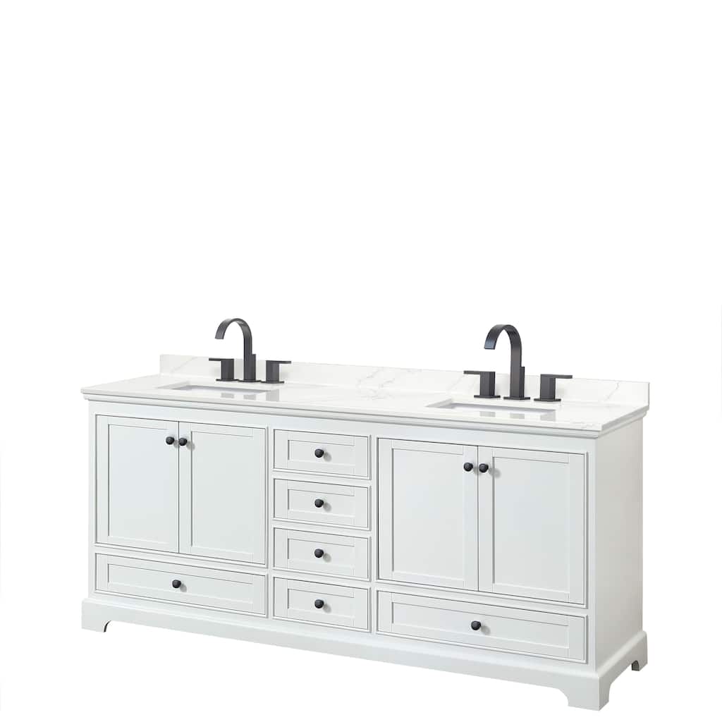 Deborah 80-inch Double Vanity, Quartz Top