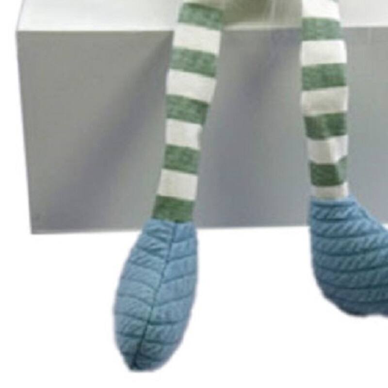 HomeRoots 32" Blue and White Fabric Easter Sitting Gnome - 6.3' X '32' X '8.7