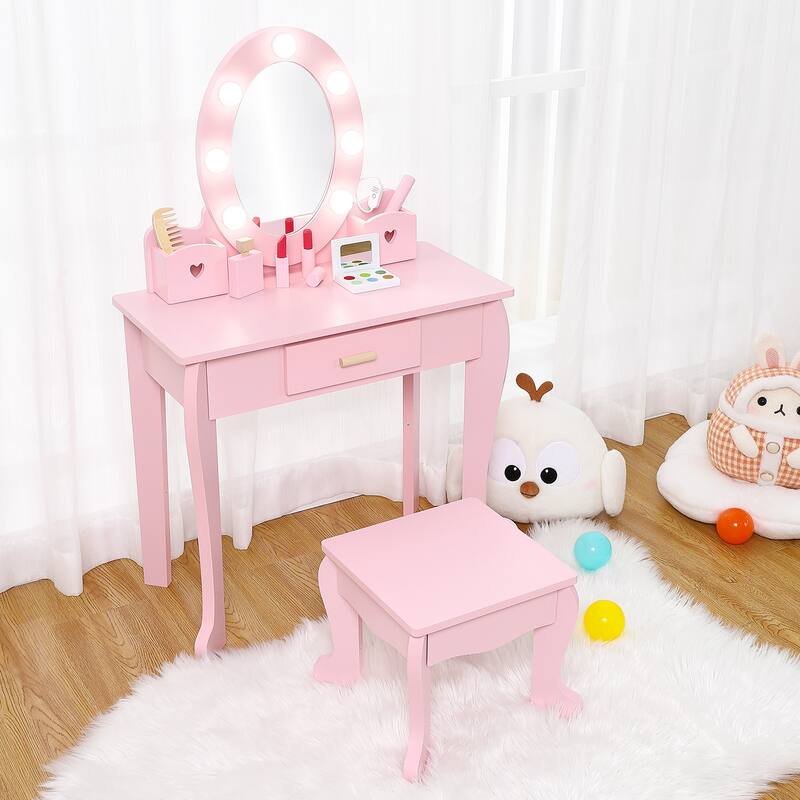 Kids Vanity, Makeup Desk & Chair Set, Makeup Desk Dressing Table
