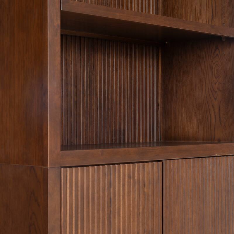 SAFAVIEH Couture Elladora Ribbed Front Wood Bookcase - 34"W x 15"D x 76"H