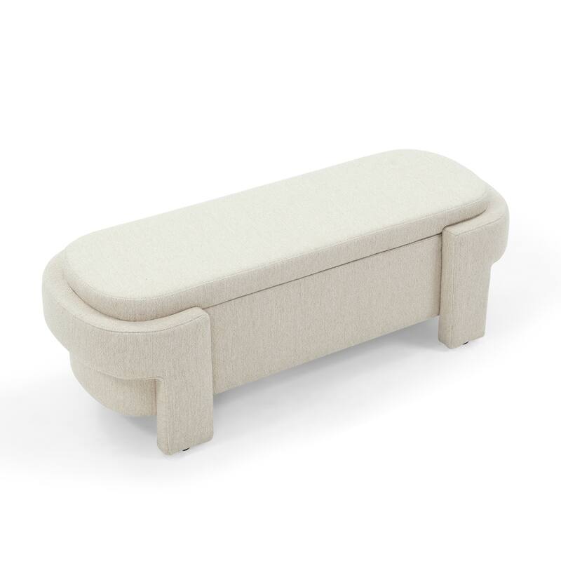 Stylish Entryway Footrest Seat End of Bed Stool Decorative Stool, Storage Bench Window Stool with Flipping Lid