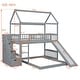 preview thumbnail 5 of 18, Friendly Design Twin over Twin Bunk Bed with Two Drawers and Slide, House Bed with Slide