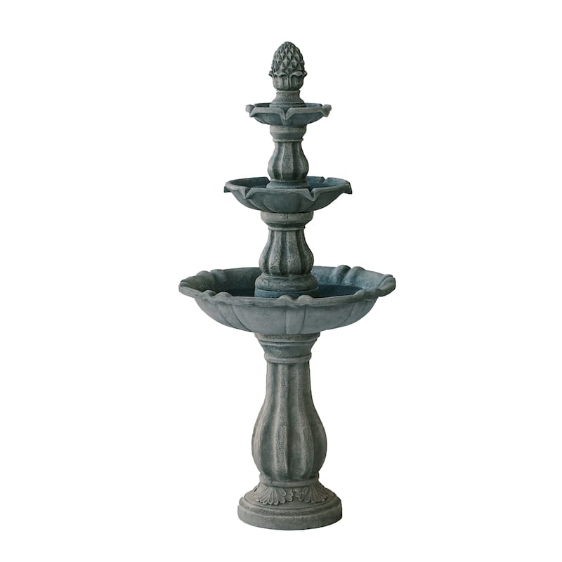 XBrand 51 in Tall 3-Tier Freestanding Waterfall Fountain, Outdoor Garden, Yard, Lawn, Porch Décor