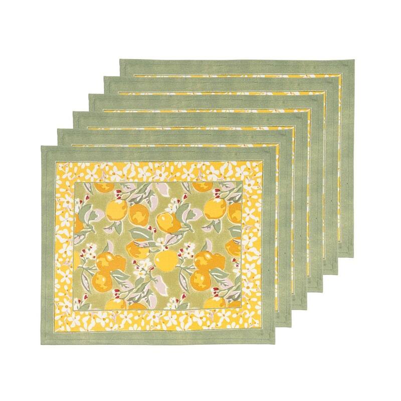 Couleur Nature Citron Mats - Set of 6 - 15" x 18" - 15 x 18