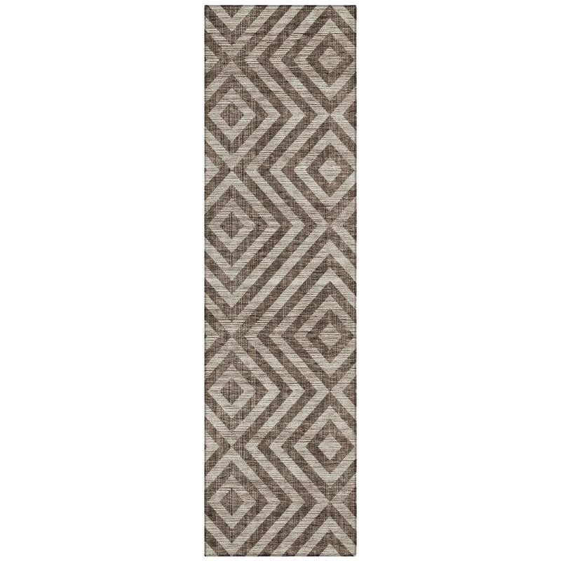 Machine Washable Indoor/ Outdoor Chantille Diamond Geo Rug