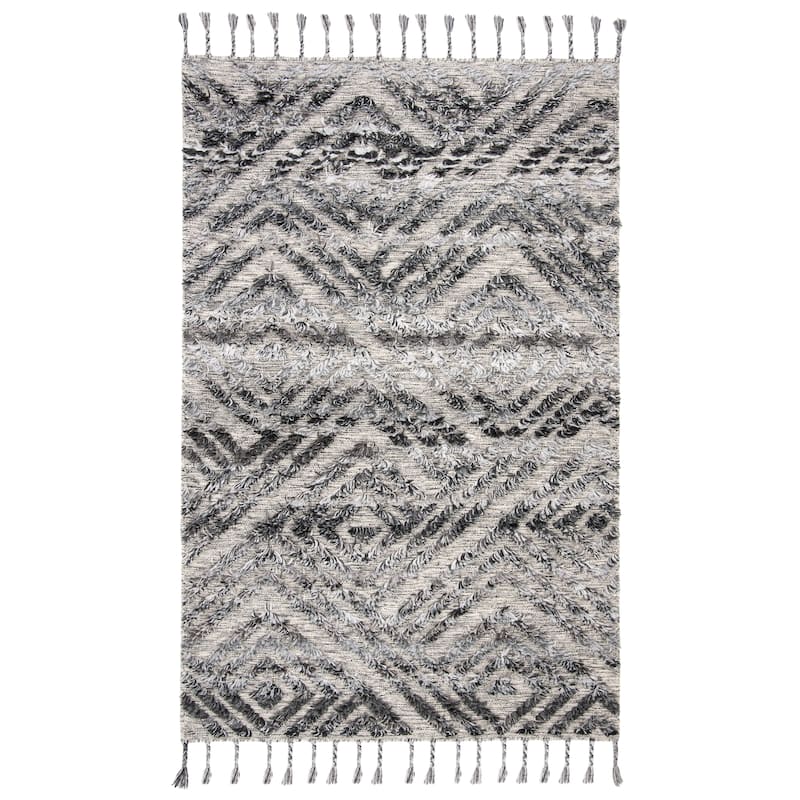 SAFAVIEH Hand-Knotted Casablanca Shag Maite Tribal Wool Rug
