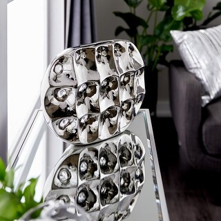 Silver Ceramic Modern Vase 13 x 19 x 3
