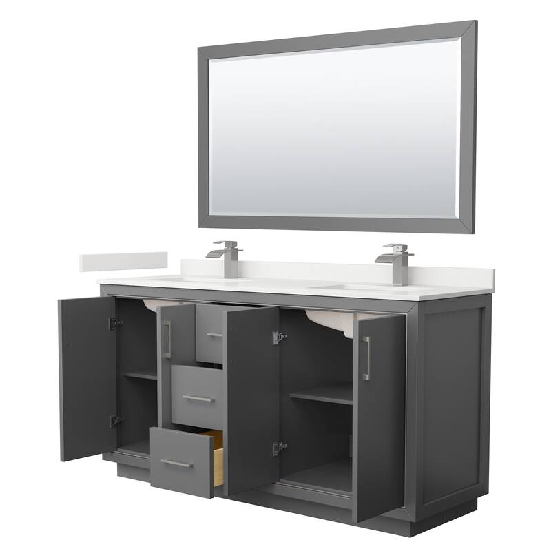 Wyndham Collection WCF111166D-QTZ-UNSM58 Icon 66" Free Standing Double