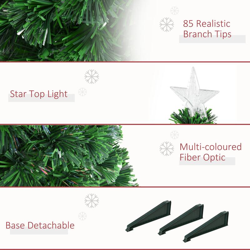 2.5FT Tall Pre-Lit Tabletop Artificial Christmas Tree with Fiber Optic LED Lights & 85 Tips(2PCS Sets)
