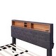 preview thumbnail 15 of 17, Multiple Storage,Full Size Upholstered Platform Bed with Storage Headboard, LED, USB Charging and 2 Drawers