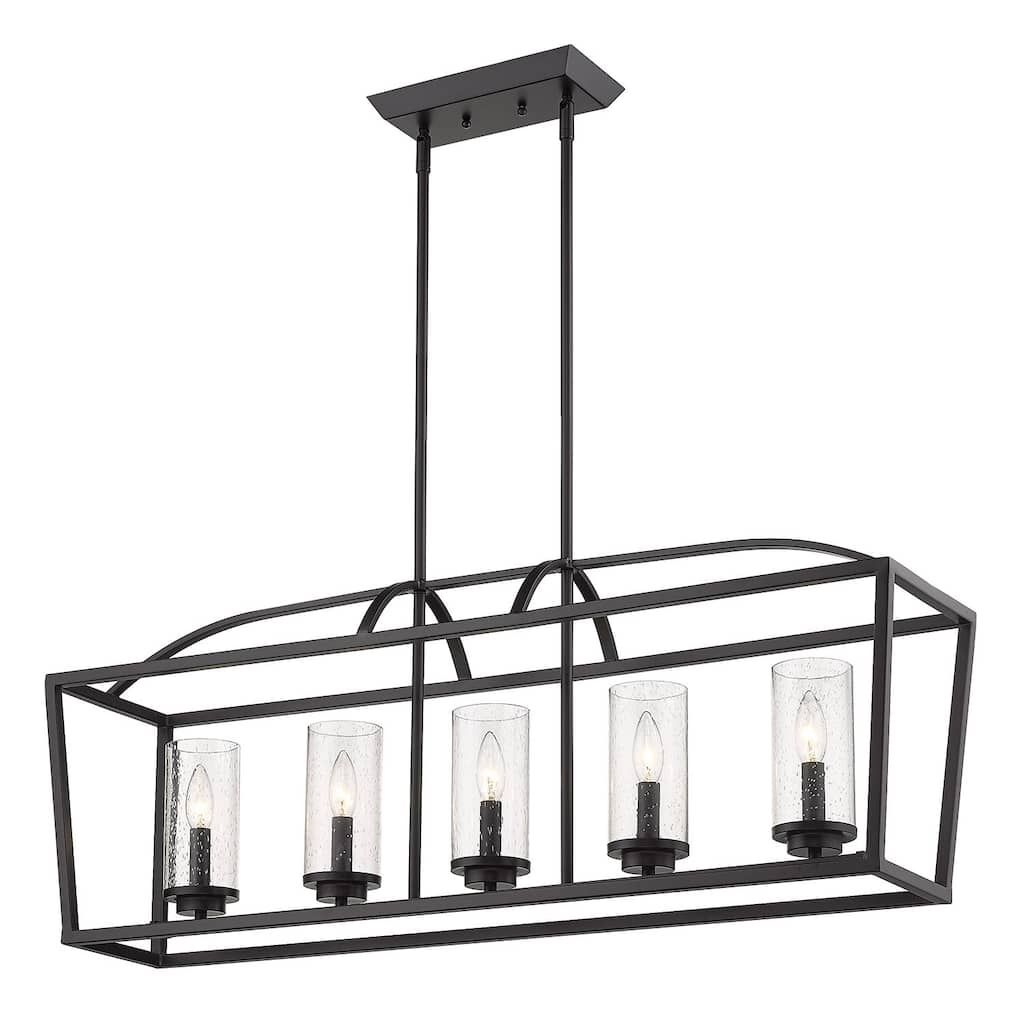 Golden Lighting Mercer 5 Light 38" Wide Taper Candle Linear Chandelier