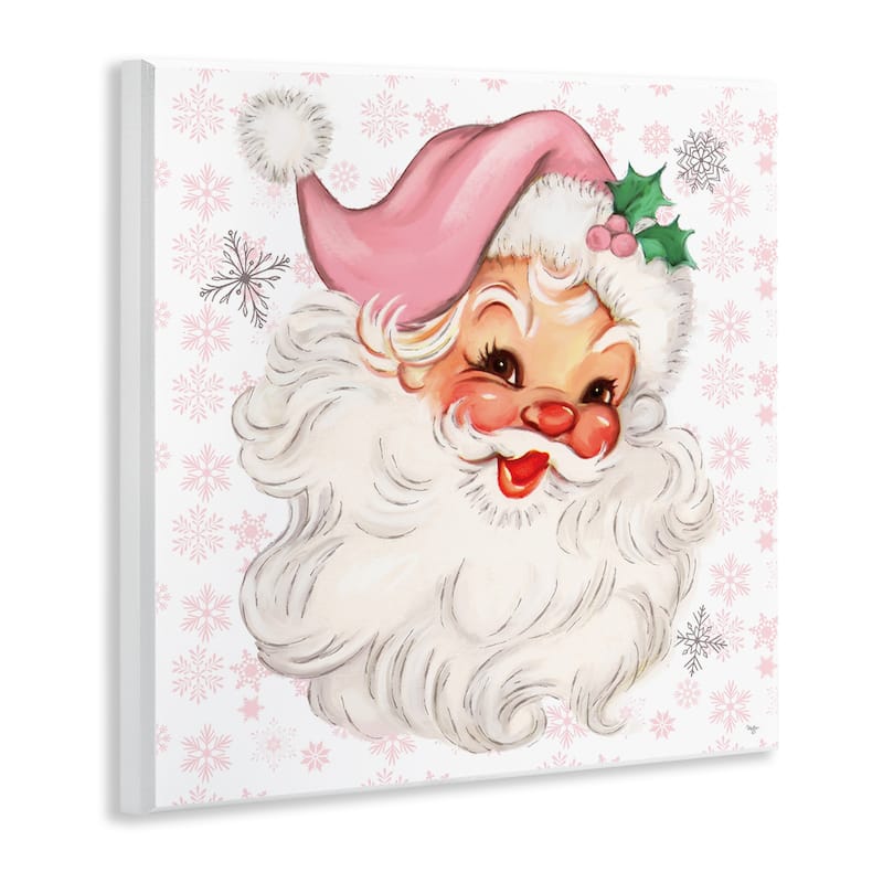 Stupell Pastel Vintage Jolly Santa Wall Plaque Art Design By Mollie B.