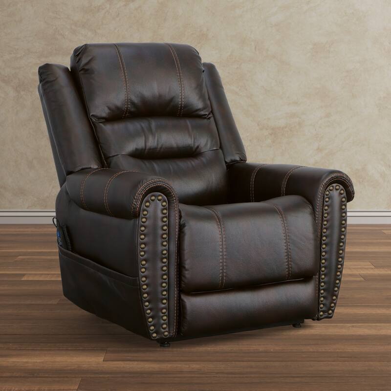 Oscar Molasses Power Lift Recliner with Right-Hand Control & Power Headrest by Flexsteel