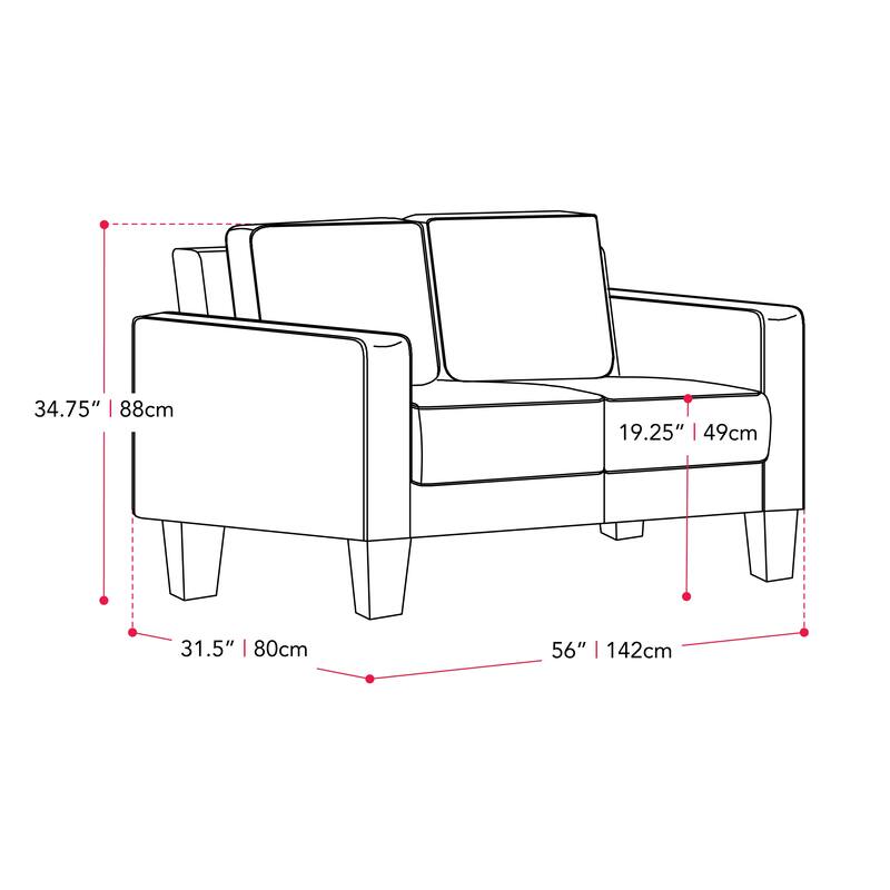 Georgia Upholstered 2 Seater Loveseat
