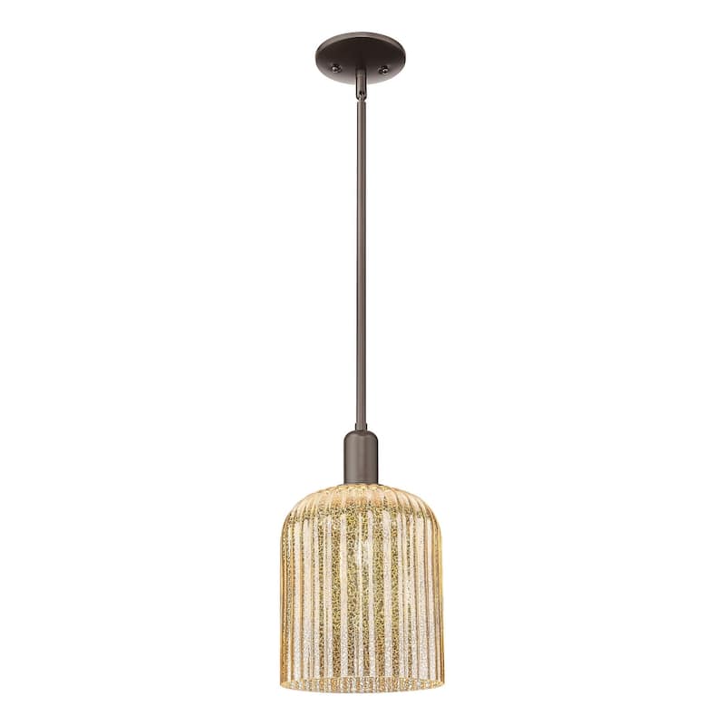 Innovations Lighting 716-1S-13-8 Bridal Veil Pendant Bridal Veil 8" - Oil Rubbed Bronze / Mercury