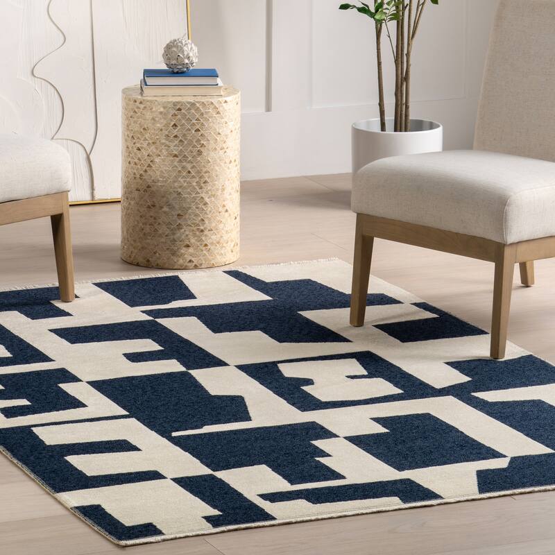 Nuloom Viktoria SuperiorWash Modern Abstract Reversible Machine Washable Area Rug