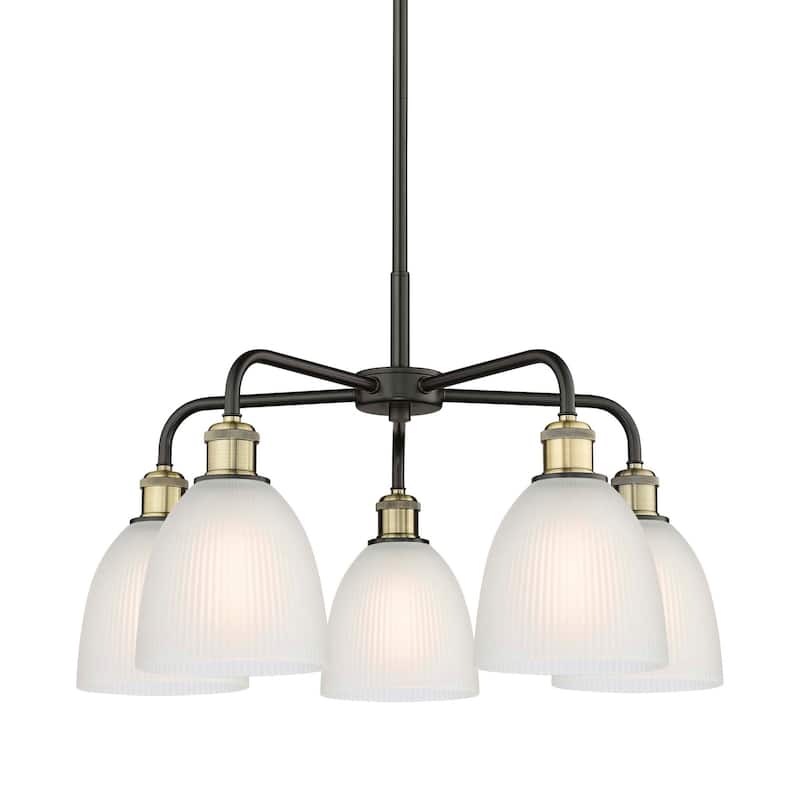 Innovations Lighting 516-5CR-15-24 Castile Chandelier Castile 5 Light - Black Antique Brass / White