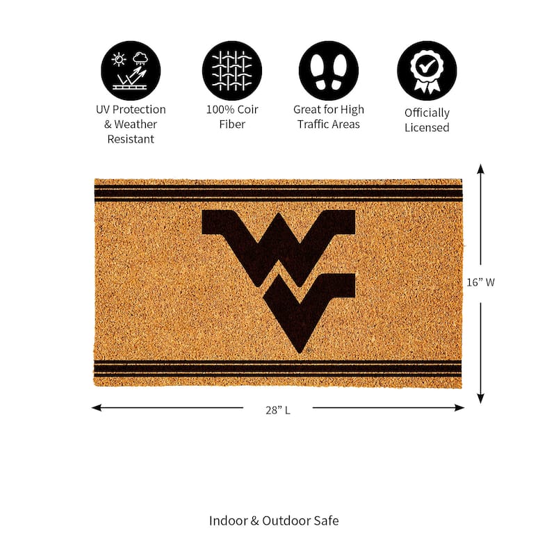 West Virginia University Monochrome Indoor/Outdoor Coir Door Mat