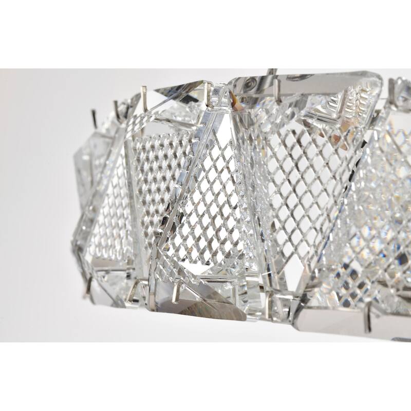 Asher LED 15 Inch Pendant Polished Nickel Finish K9 Crystal - Polished Nickel