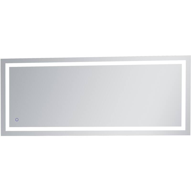 Elegant Lighting Helios 30" x 72" Rectangular Frameless Wall Mounted - Silver