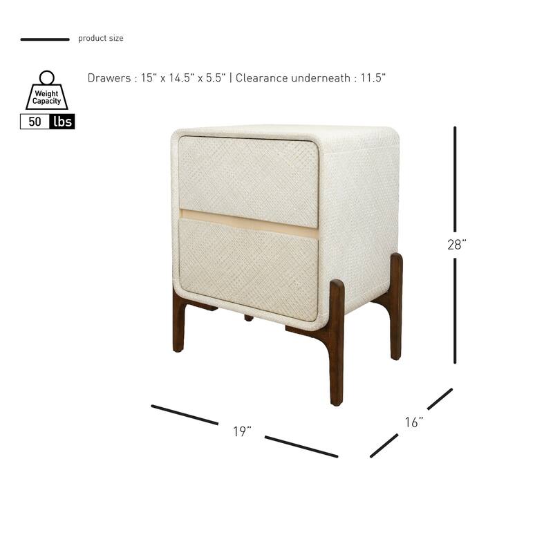 NPD Furniture Lotie 2-Drawer Nightstand