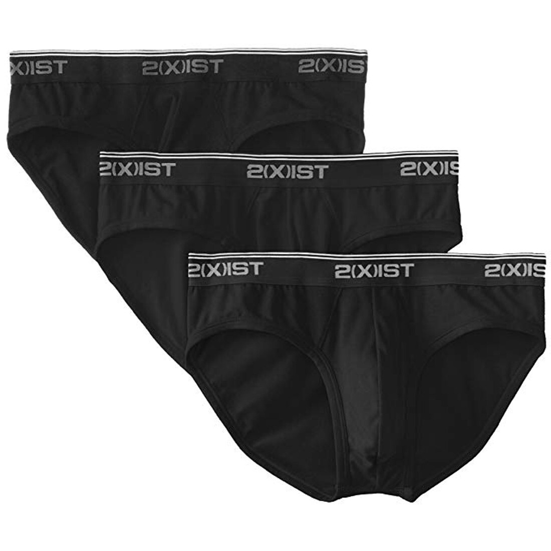 2xist Stretch No-Show Brief 3 Pack 21320 Black