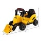 preview thumbnail 4 of 4, 12V Kids Ride On Construction Tractor with Electric Adjustable Bucket-Yellow - 48" x 22" x 25"