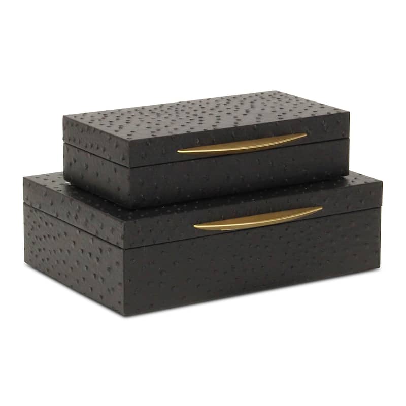 Canorus Faux Ostritch Pattern Rectangular Box Set