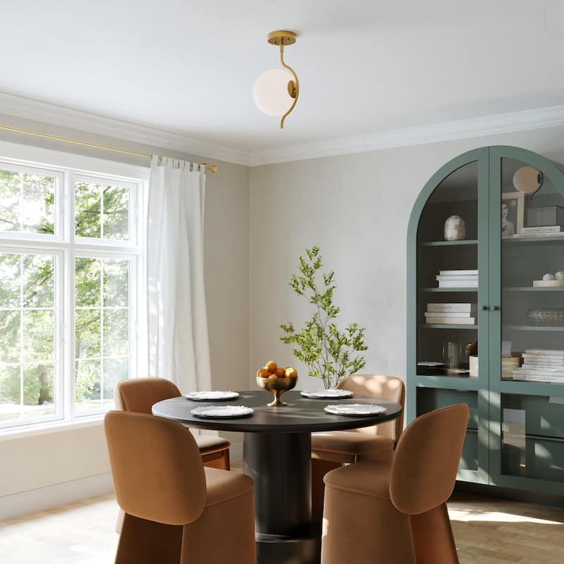 Acroma Modern Dimmable Glass Semi Flush Mount Ceiling Lighting