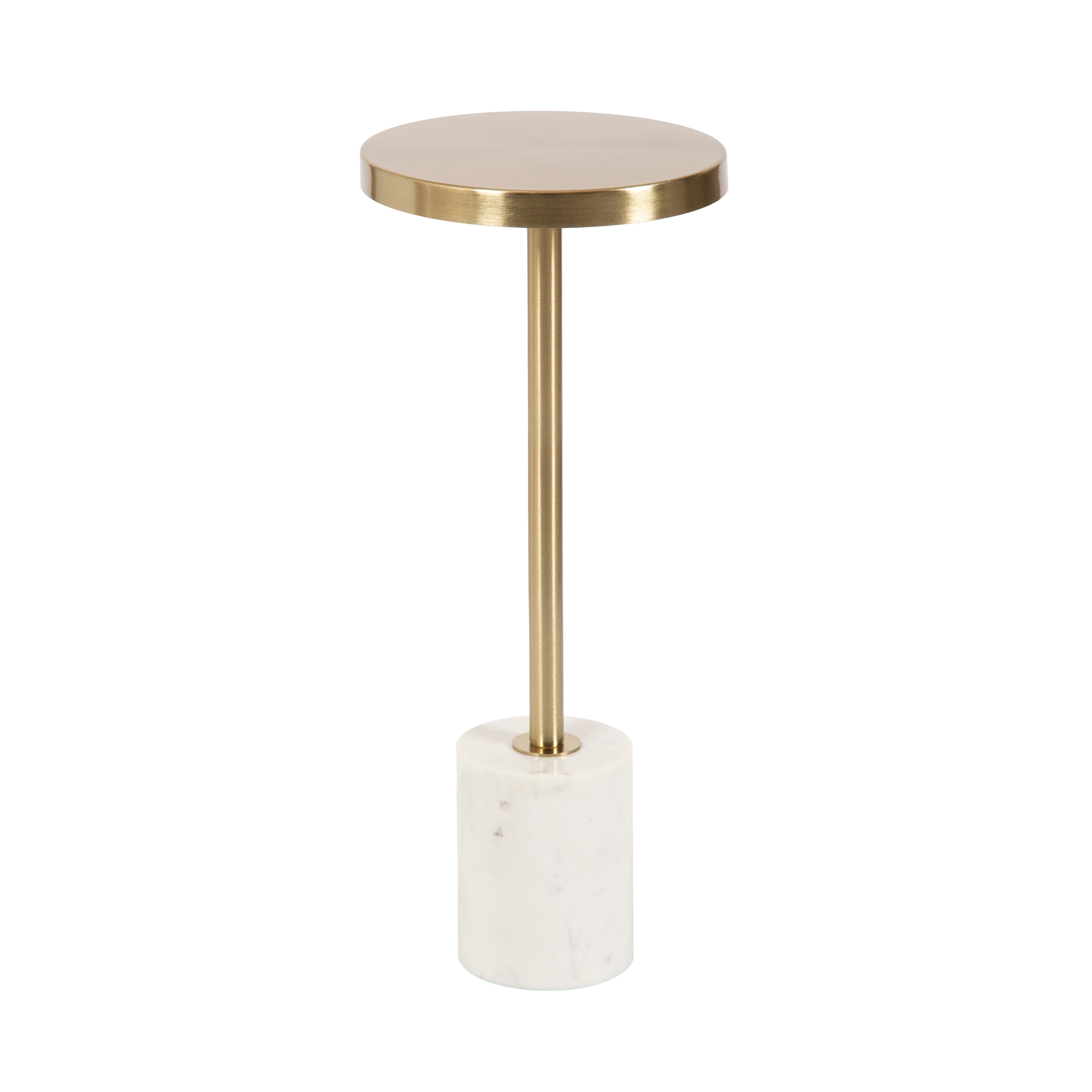 Kate and Laurel Hescott Metal and Marble Pedestal Table