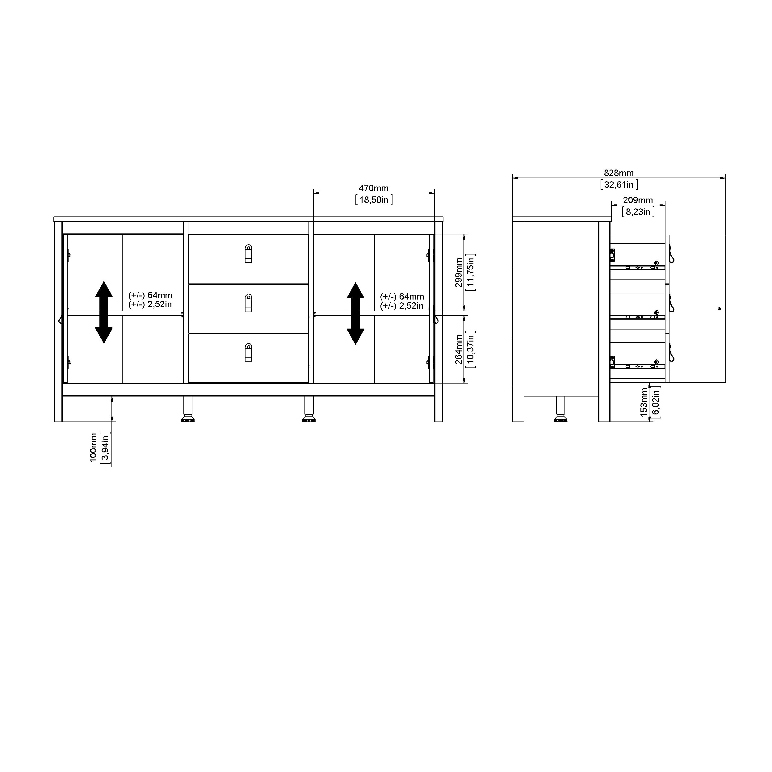 Porch & Den Madrid 2-Door Sideboard with 3-Drawers - Picture 14 of 20