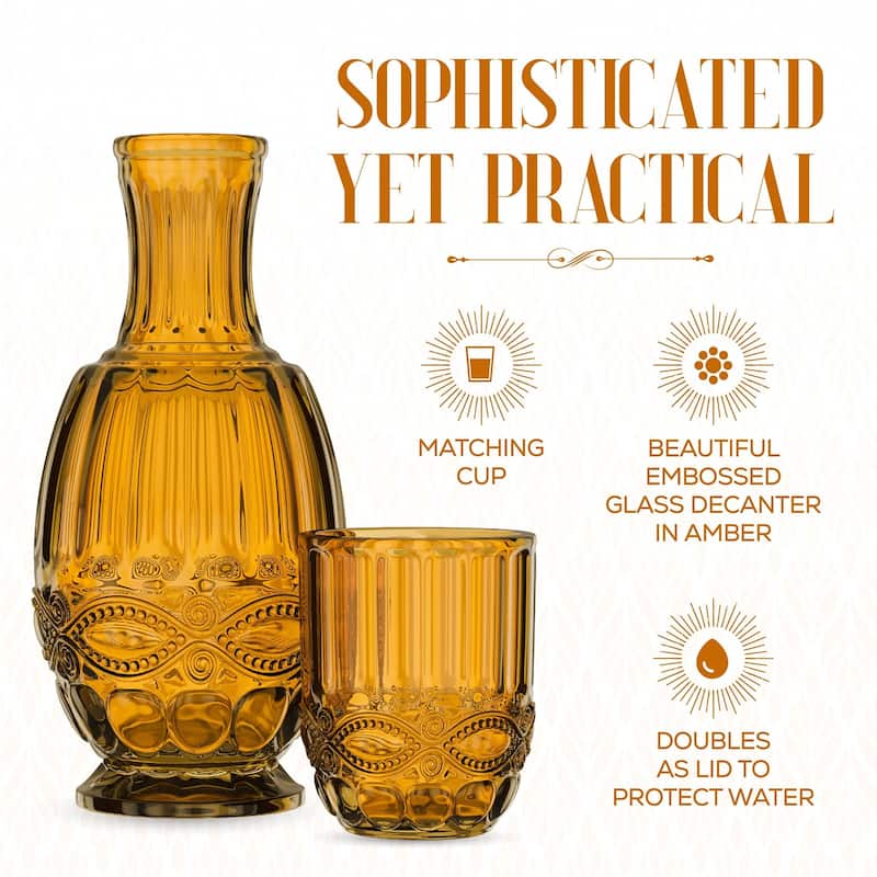 2 Pc Night Carafe Set 33.8 OZ.