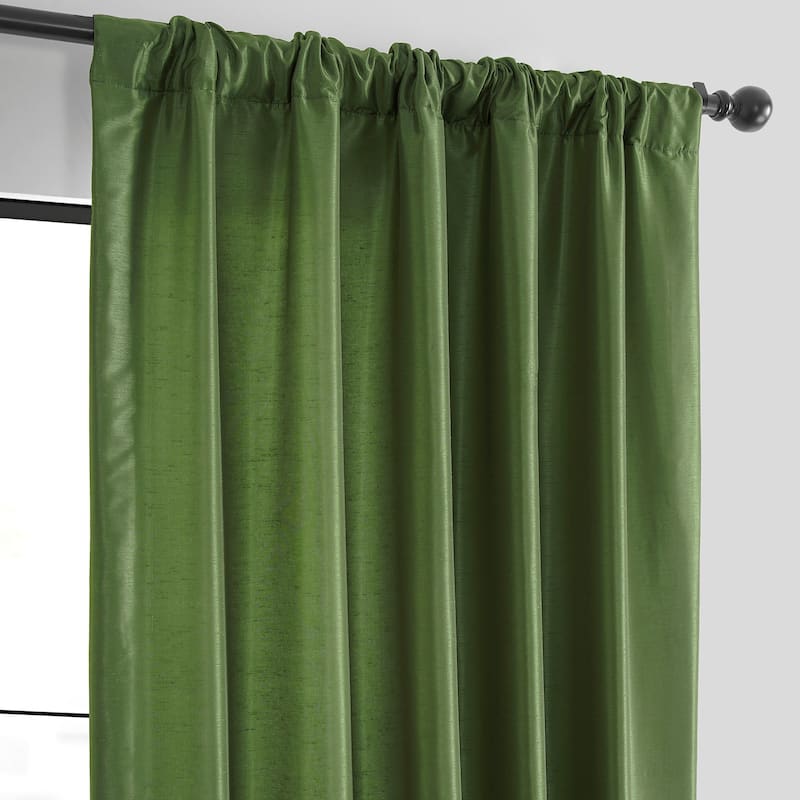 Exclusive Fabrics Vintage Textured Faux Dupioni Silk Room Darkening Curtains (1 Panel)