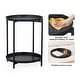 preview thumbnail 7 of 14, Adeco Side Table 2-Tier Metal Round End Table with Removable Tray - 17.5""(D)x 17.5""(W)x 20.7""(H)