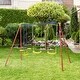 preview thumbnail 1 of 7, Outsunny Outdoor Swing Set for Backyard with 2-Person Swing and 2 Swings, Playground Equipment Outdoor Playset Kids - Swing Set