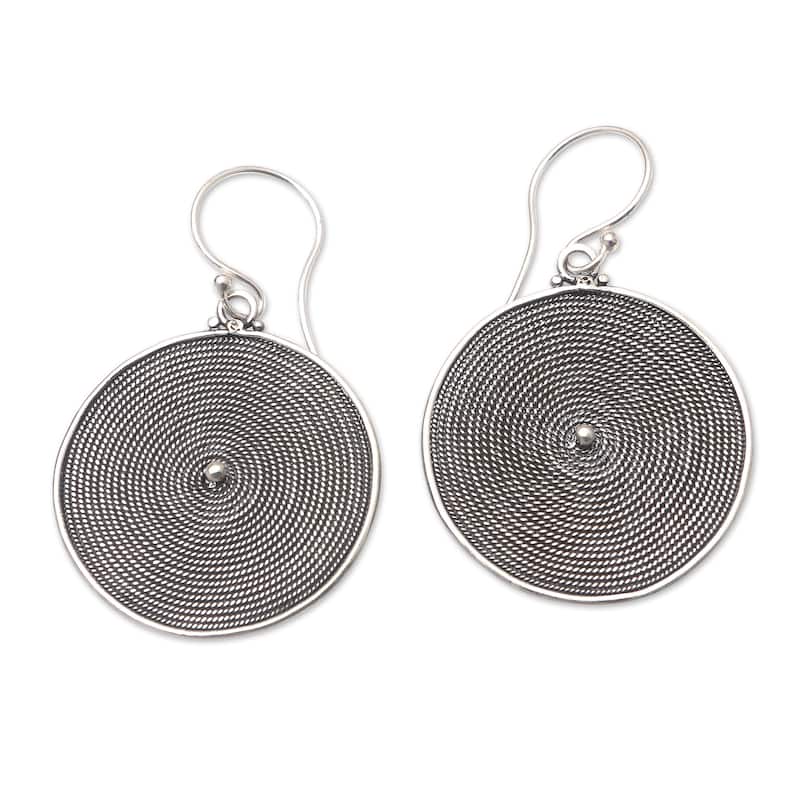Novica Handmade Eyes Wide Open Sterling Silver Dangle Earrings