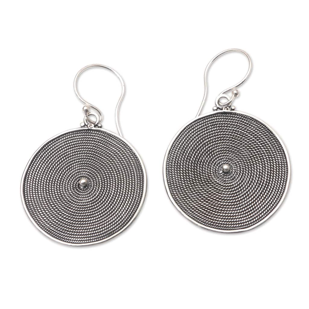 Novica Handmade Eyes Wide Open Sterling Silver Dangle Earrings