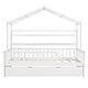 preview thumbnail 3 of 40, Twin Size Wooden House Bed Kids Bed with Trundle and Shelf for Home