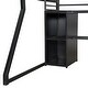 preview thumbnail 12 of 13, Full Size Metal Gaming Bed with Built-in Desk, Open Wardrobe and LED, Multiple Storage Loft Bed Frame with Ladder