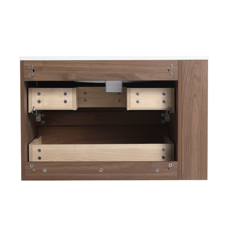 Bathroom Vanity With Sink In 30/36 Inch, Floating Bathroom Vanity With Soft Close Drawers and adjustable shelves