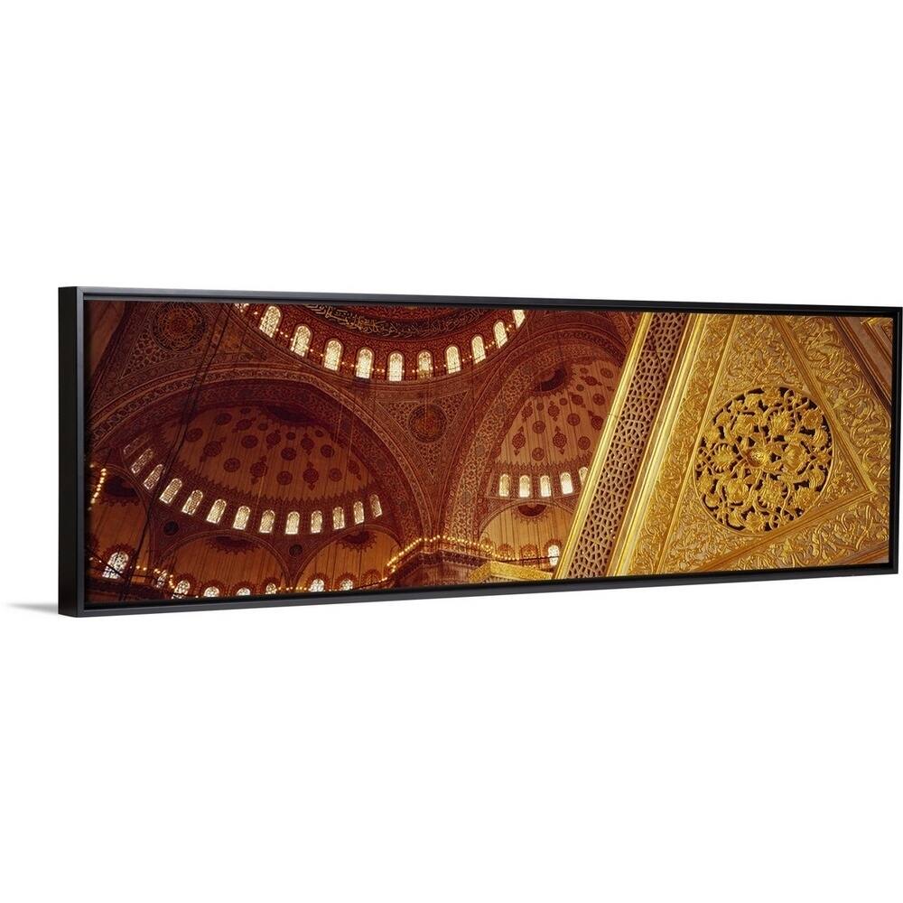 Low angle view of ceiling of a mosque with ionic tiles, Blue Mosque, Istanbul, Turkey - Multi